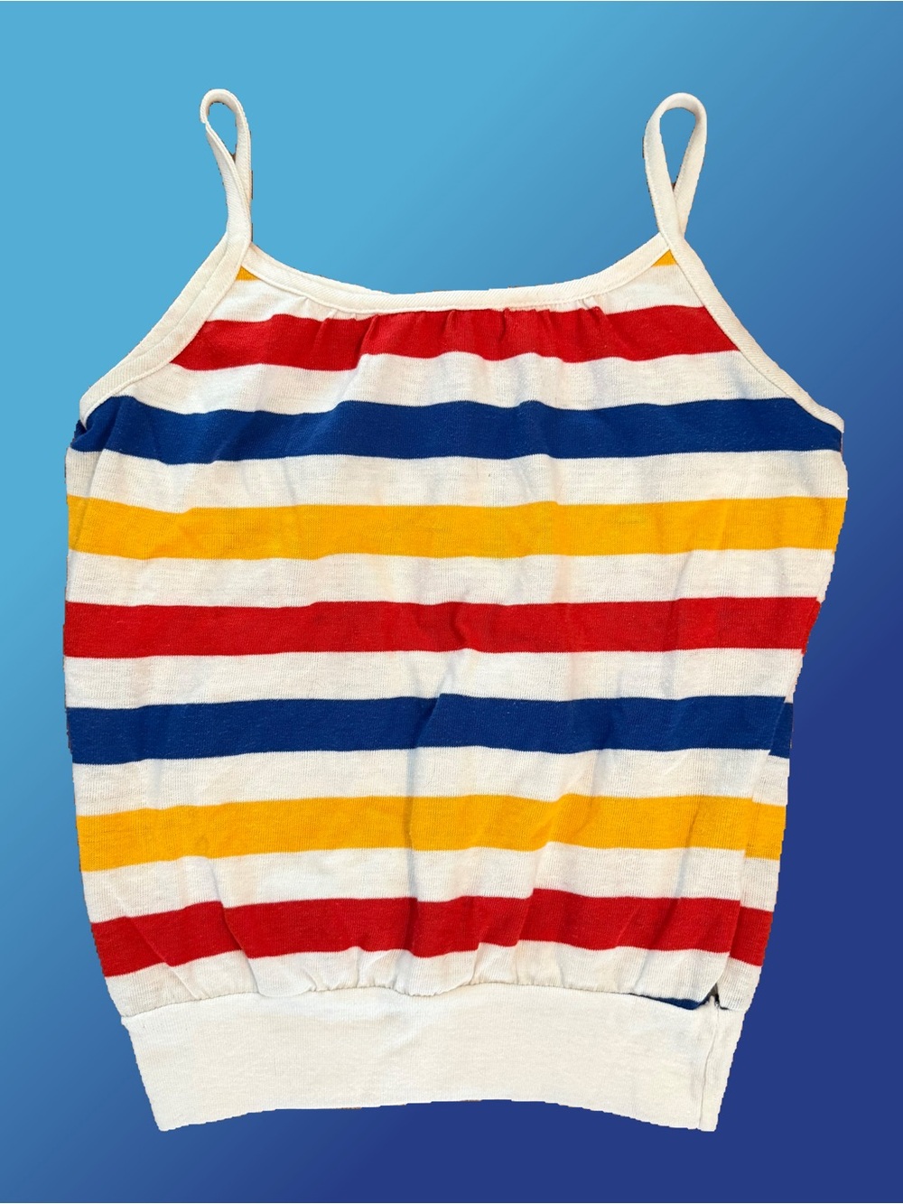 Vintage Striped Tank Top in Red, Blue & Yellow